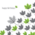 BR01 Green leaves birthday (pack of 6)