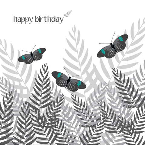 BR02 Blue butterflies birthday (pack of 6)